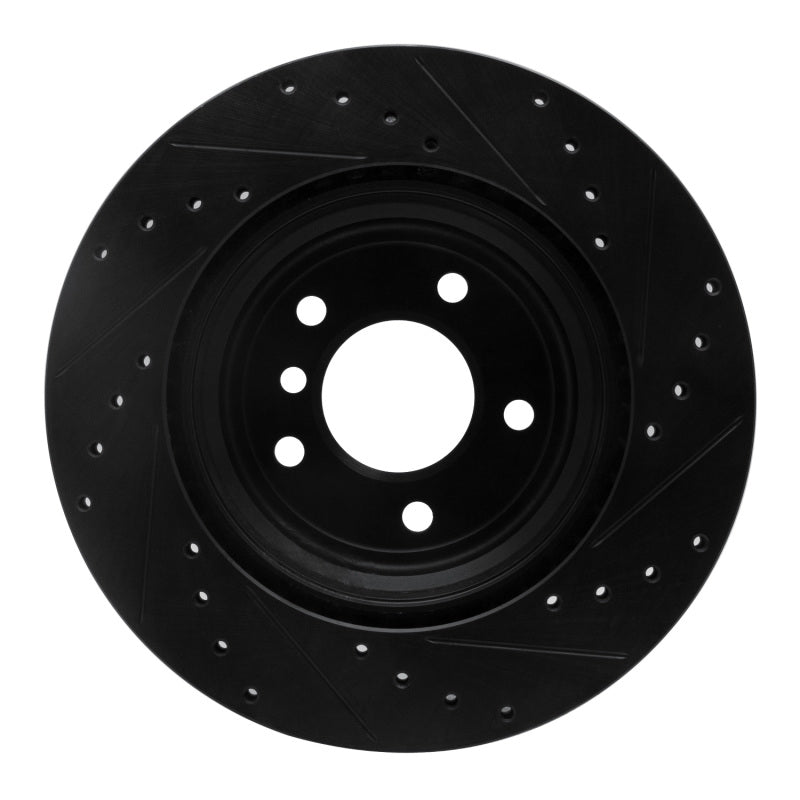 R1 Concepts R1 08-13 BMW 135I Rear Left Drilled & Slotted Black Brake Rotor