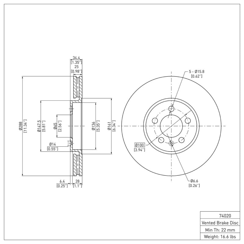 DFC 98-18 Audi A1 (Mexico) Front GeoSPEC Coated Rotor
