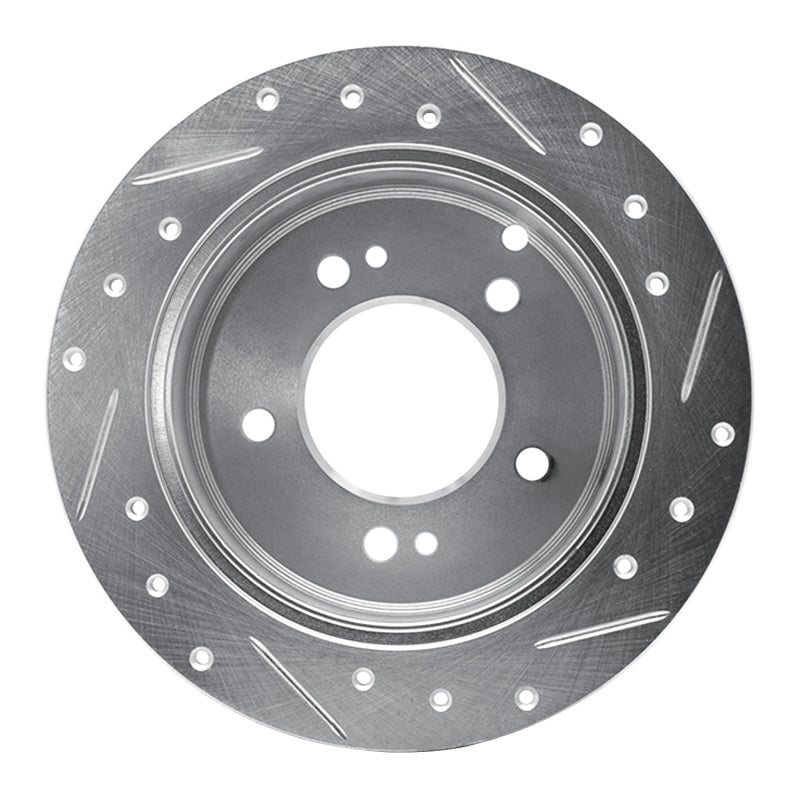 R1 Concepts R1 01-10 Hyundai XG350 Rear Left Drilled & Slotted Silver Brake Rotor