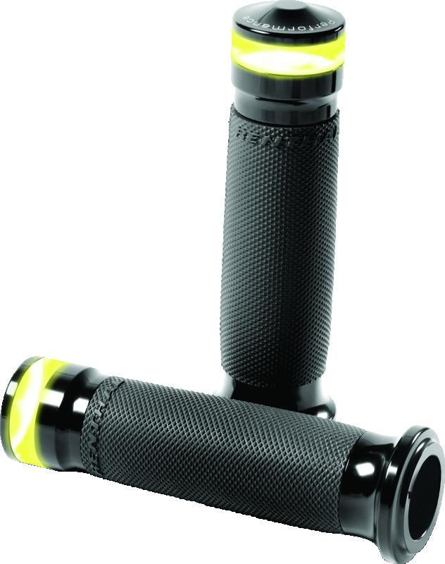 Performance Machine Contour Led Handle Grip Set - Black Ano