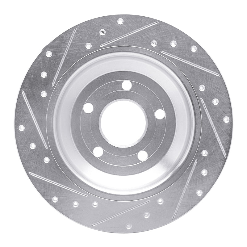 R1 Concepts R1 2016-2025 Ford Bronco Sport Rear Right Drilled & Slotted Silver Brake Rotor
