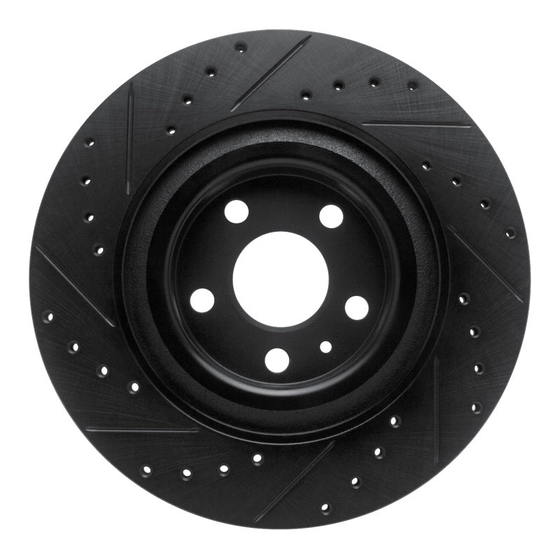 R1 Concepts R1 16-26 Volvo S60 Rear Right Drilled & Slotted Black Brake Rotor
