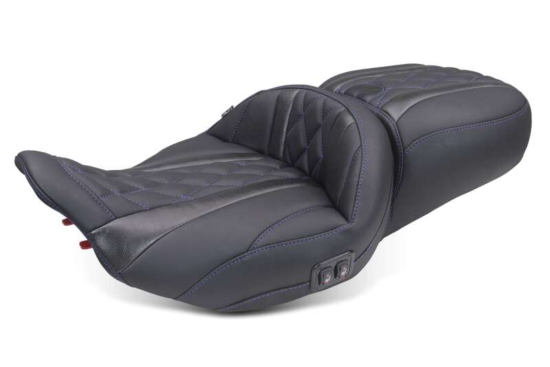 Mustang Motorcycle Mustang 23-26 Harley CVO Road Glide Street Glide Heated Deluxe Diamond ST 1pc 2Up Blk w/SB Thread