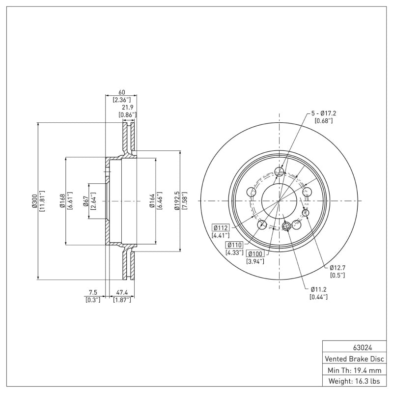 DFC 92-99 Mercedes-Benz CL500 Rear GeoSPEC Coated Rotor