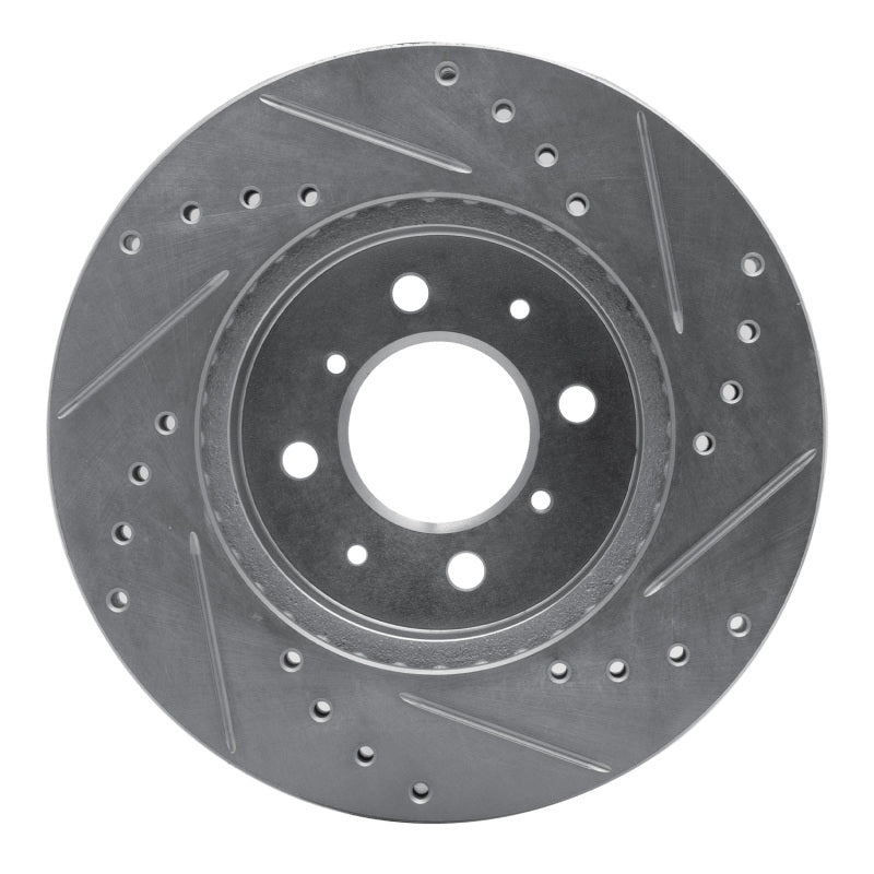 R1 Concepts R1 88-91 Honda Accord Coupe Front Left Drilled & Slotted Silver Brake Rotor