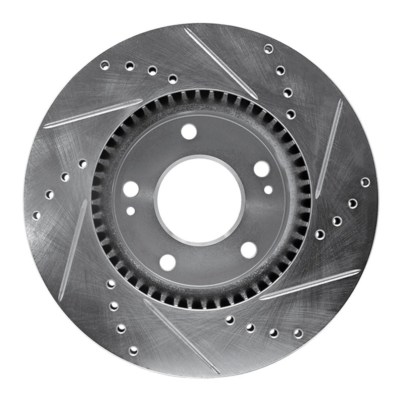 R1 Concepts R1 03-13 Hyundai Sonata Front Left Drilled & Slotted Silver Brake Rotor