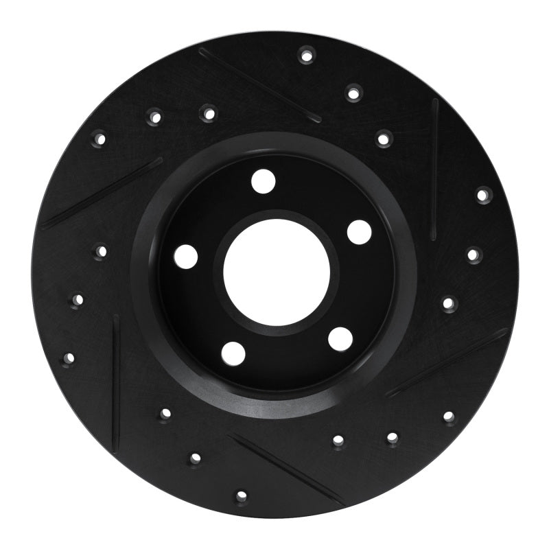 R1 Concepts R1 84-87 Pontiac Fiero Rear Left Drilled & Slotted Black Brake Rotor