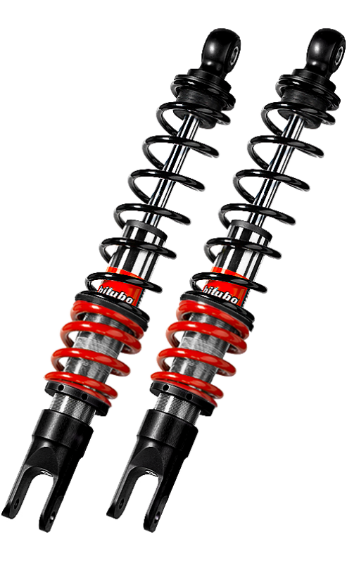 Bitubo Suspension Bitubo YGB0 Twinshocks Rear Adjustable: Spring Preload, Red And Black Springs
