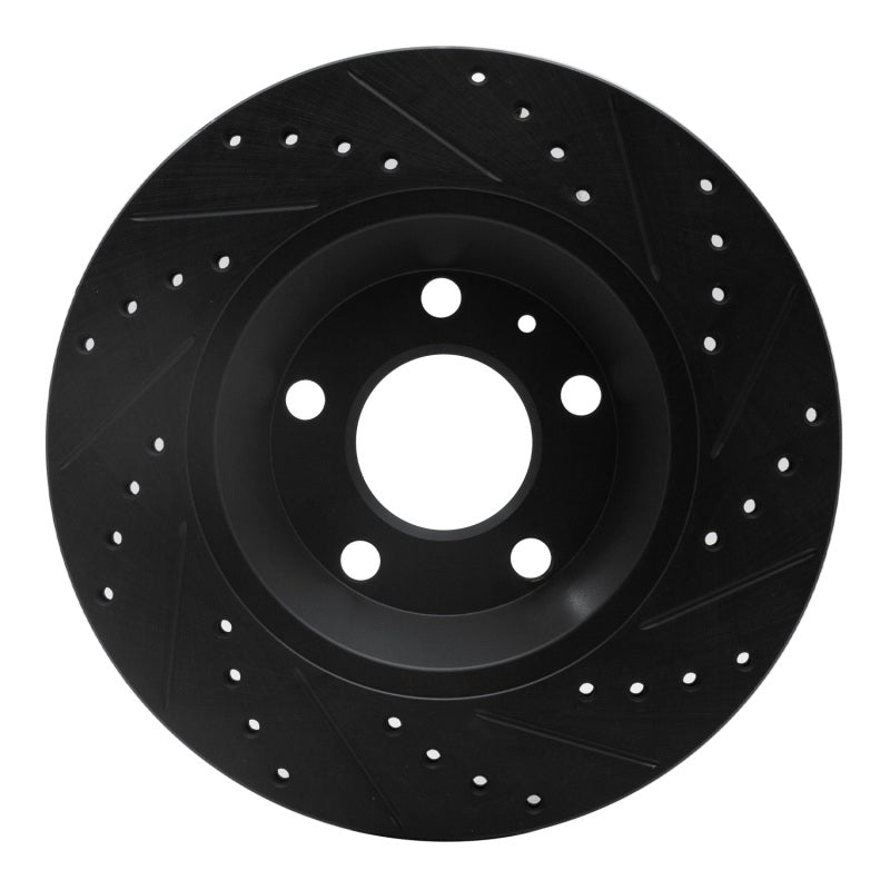 R1 Concepts R1 04-09 Audi S4 Rear Left Drilled & Slotted Black Brake Rotor