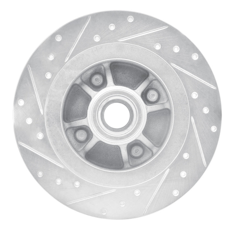 R1 Concepts R1 84-87 Nissan Maxima Rear Right Drilled & Slotted Silver Brake Rotor