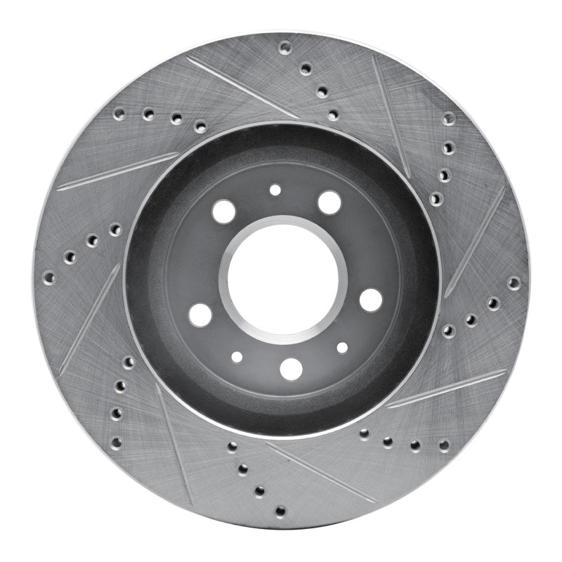 R1 Concepts R1 03-07 Cadillac CTS Front Left Drilled & Slotted Silver Brake Rotor