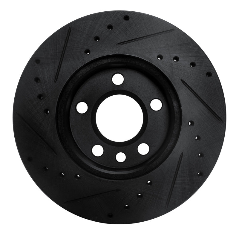 R1 Concepts R1 92-95 Volkswagen EuroVan Front Right Drilled & Slotted Black Brake Rotor