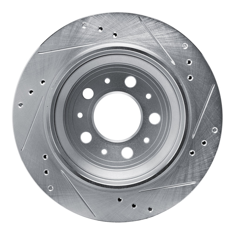 R1 Concepts R1 00-00 Volvo V70 Rear Left Drilled & Slotted Silver Brake Rotor
