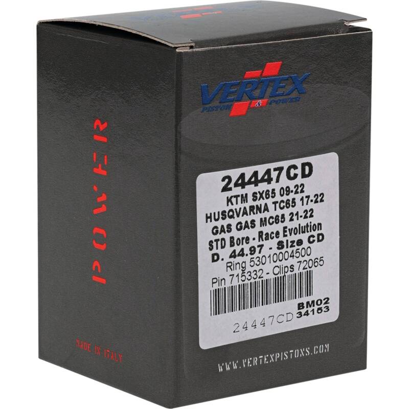 Vertex Pistons Vertex Piston 09-24 KTM 65 SX 65cc Cast Race Evolution Piston Kit