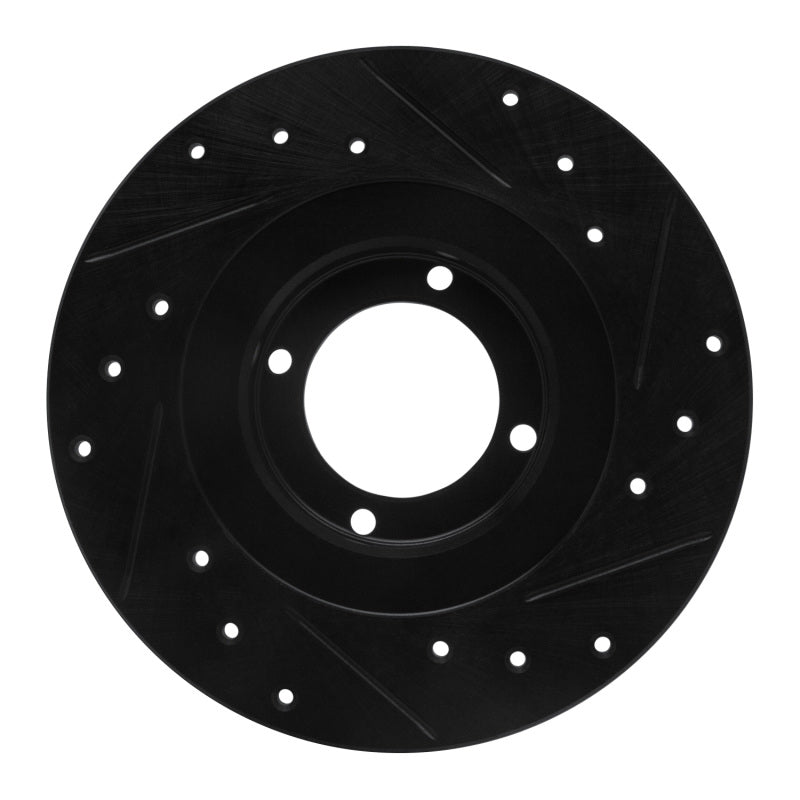 R1 Concepts R1 81-84 Toyota STARLET Front Left Drilled & Slotted Black Brake Rotor