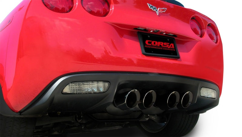 CORSA Performance Corsa 06-11 Chevrolet Corvette C6 Z06/ZR1 Sport Cat-Back Dual Rear Exit w/ Twin 4.0in Black Tips