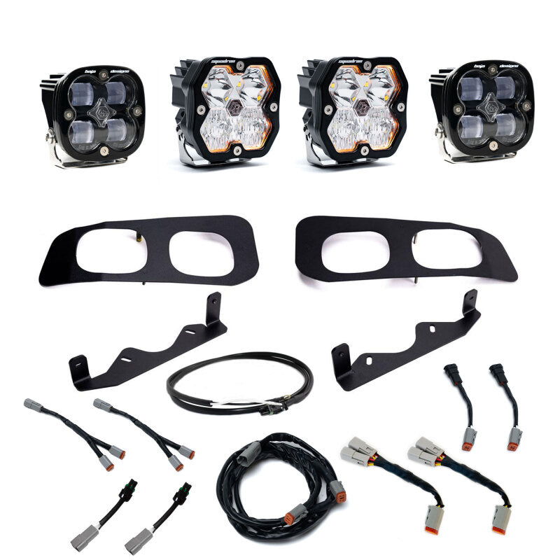 Baja Designs 23-25 Ford SD Squadron Sport/SAE 2.0 Dual Fog Pocket Kit Upfitter (SAE Fog) - Clear