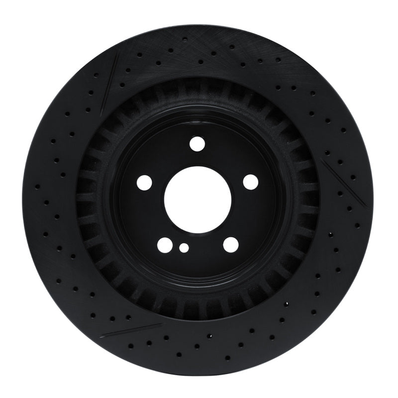 R1 Concepts R1 05-11 Mercedes-Benz CLK63 AMG Rear Drilled & Slotted Black Brake Rotor