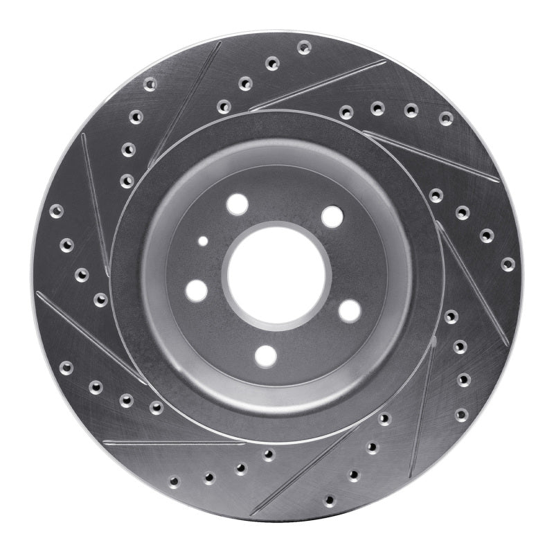 R1 Concepts R1 2008-2025 Audi A6 Quattro Rear Right Drilled & Slotted Silver Brake Rotor