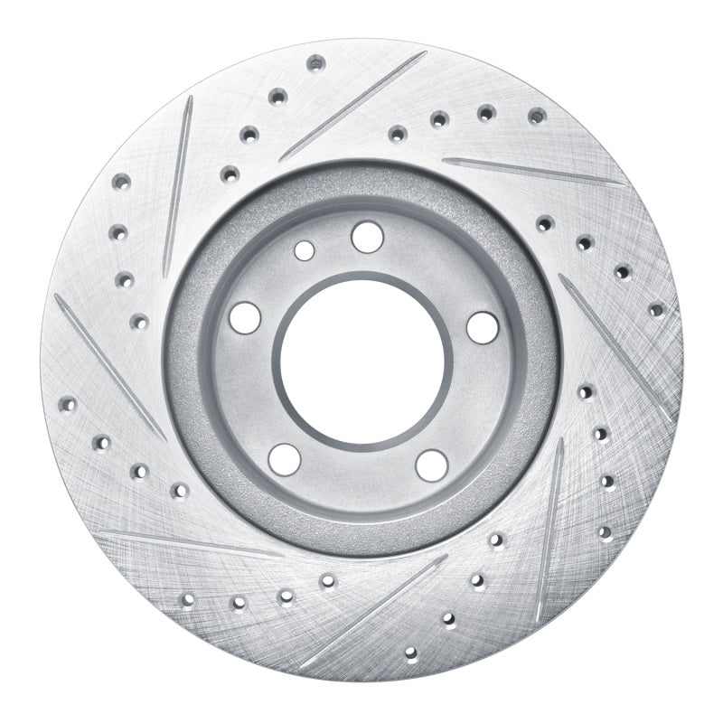 R1 Concepts R1 82-88 BMW 528E Front Right Drilled & Slotted Silver Brake Rotor