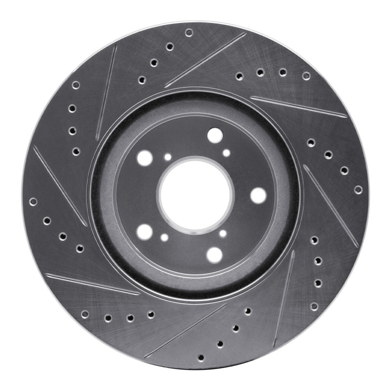 R1 Concepts R1 09-14 Acura TL Front Right Drilled & Slotted Silver Brake Rotor