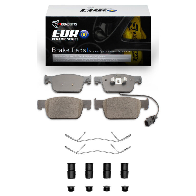R1 Concepts R1 16-25 Audi A4 Quattro Front Euro Ceramic Pads & Hardware Kit