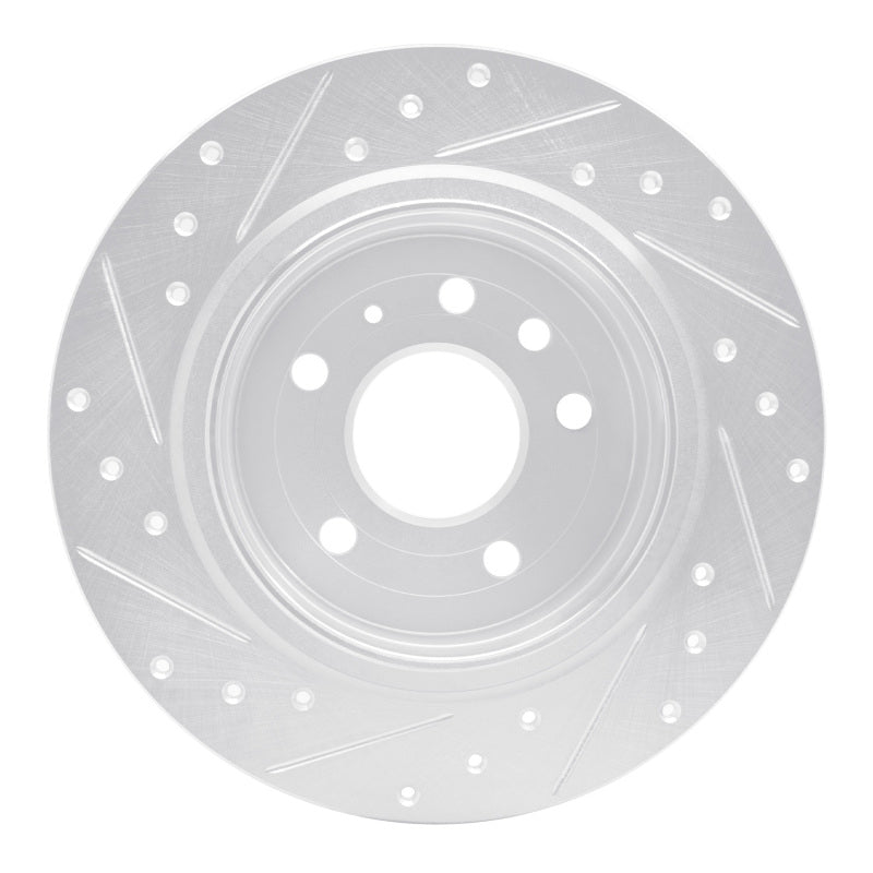 R1 Concepts R1 99-10 Saab 9-5 Rear Right Drilled & Slotted Silver Brake Rotor