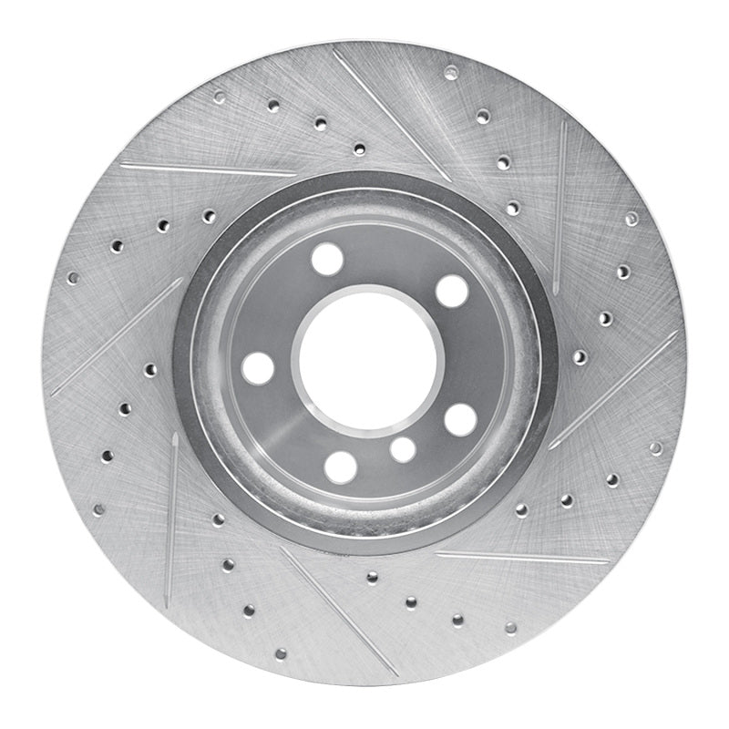 R1 Concepts R1 11-18 BMW X3 Front Left Drilled & Slotted Silver Brake Rotor