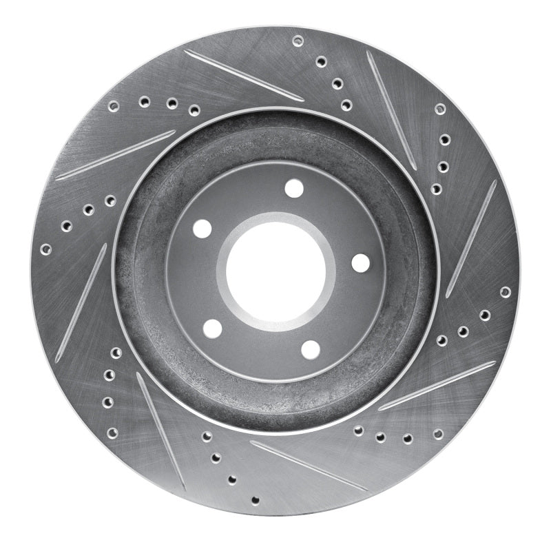 R1 Concepts R1 88-96 Chevrolet Corvette Right Front Drilled & Slotted Silver Brake Rotor