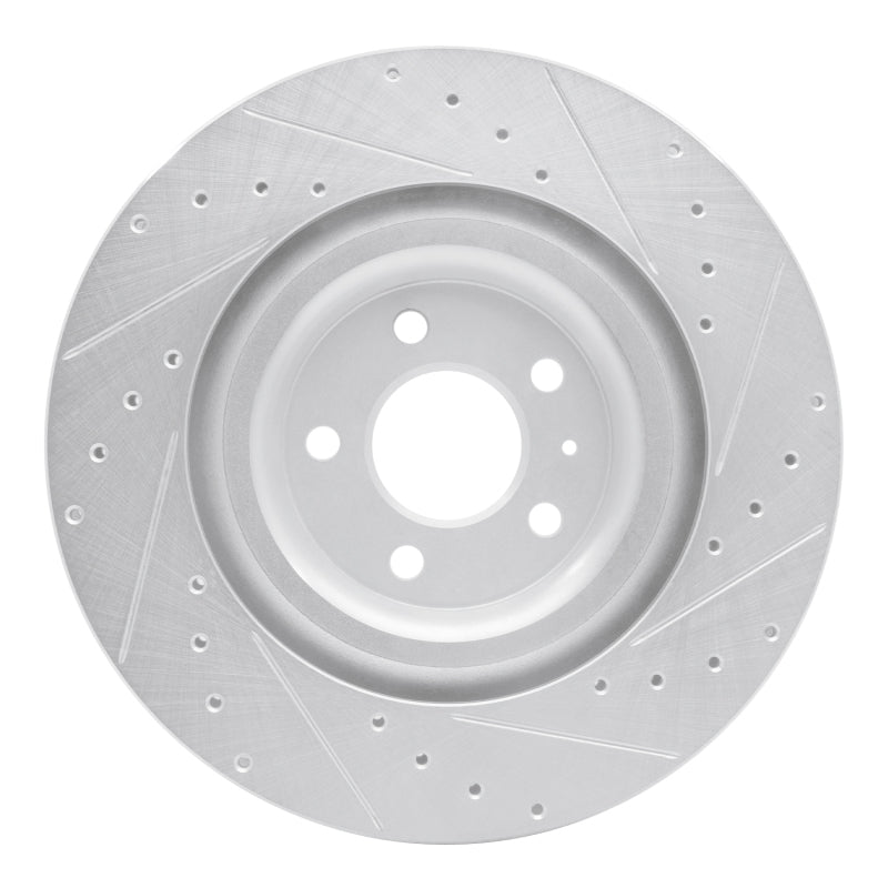R1 Concepts R1 17-25 Audi e-Tron S Rear Left Drilled & Slotted Silver Brake Rotor