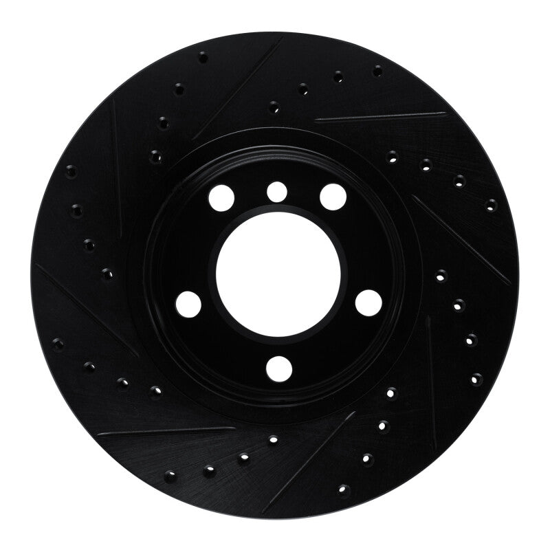 R1 Concepts R1 11-16 Mini Cooper Paceman Front Right Drilled & Slotted Black Brake Rotor