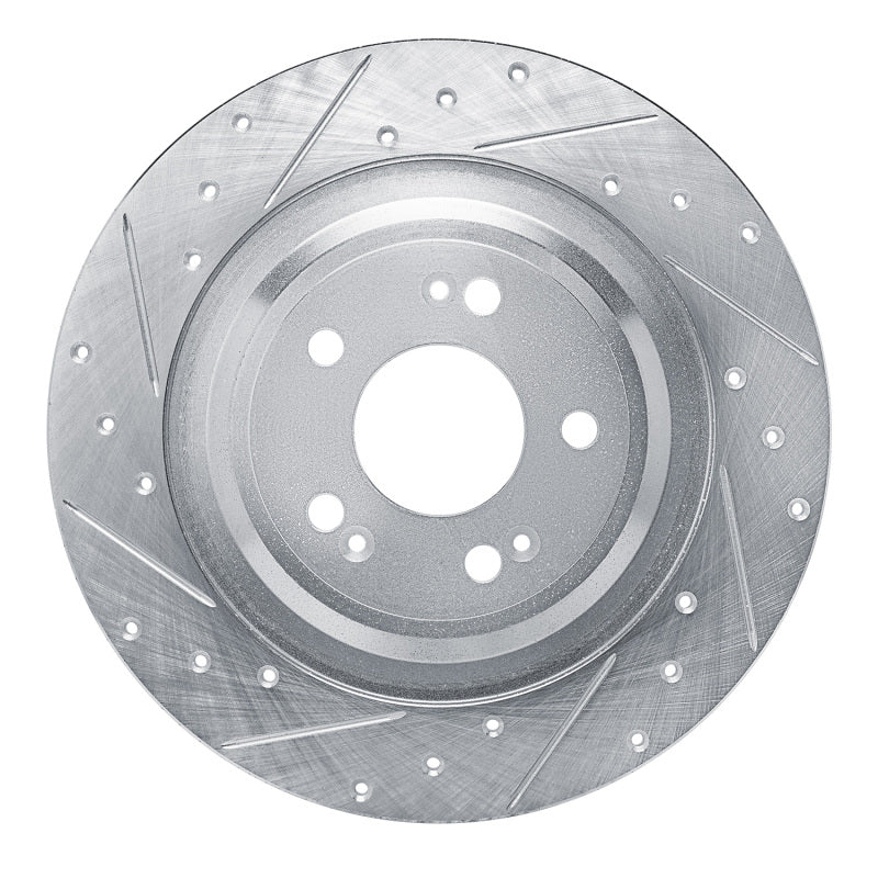 R1 Concepts R1 21-25 Genesis GV70 Rear Left Drilled & Slotted Silver Brake Rotor