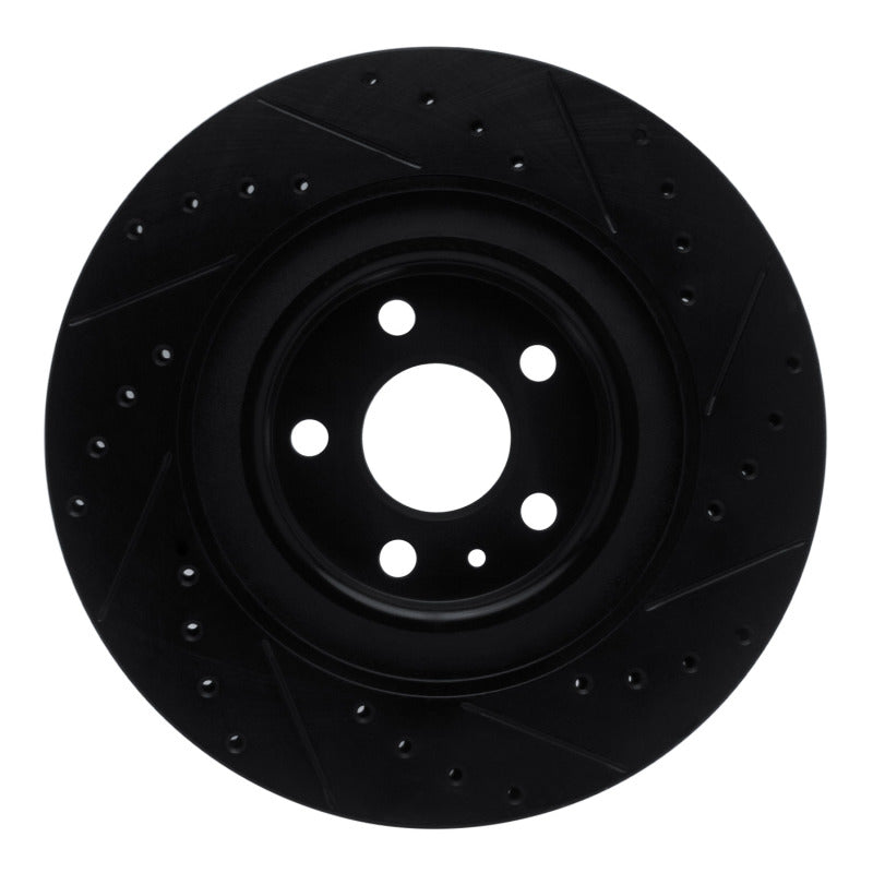 R1 Concepts R1 16-26 Volvo V90 Rear Left Drilled & Slotted Black Brake Rotor