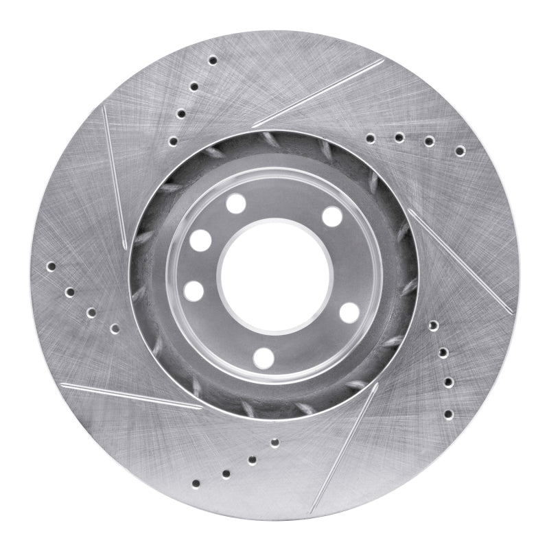 R1 Concepts R1 11-18 Porsche CAYENNE Left Front Drilled & Slotted Silver Brake Rotor