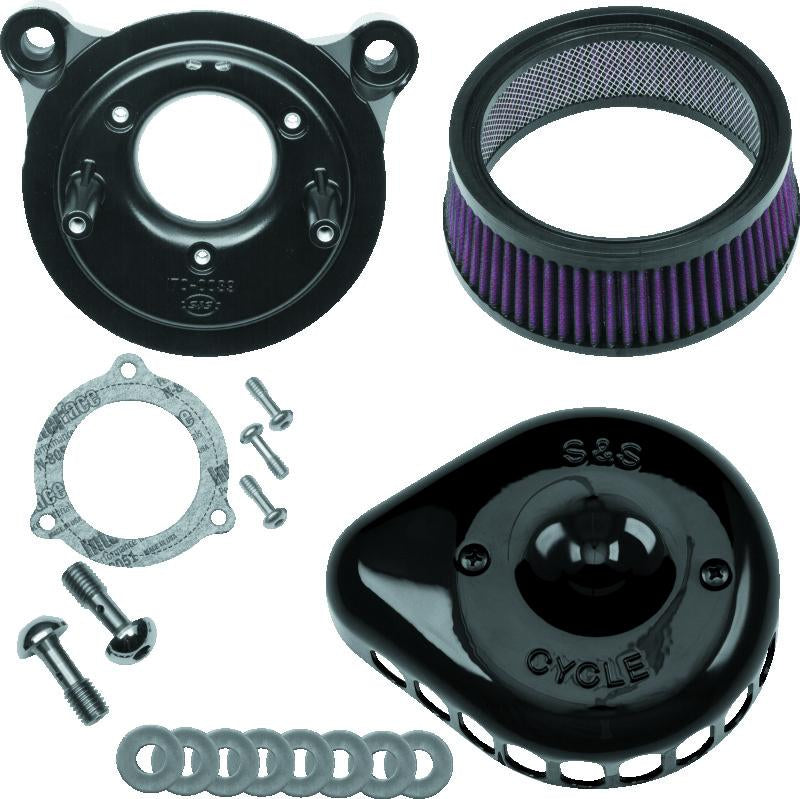 S&S Cycle 08-17 Touring/16-17 ST Models Stealth Air Cleaner Kit w/ Gloss Black Mini Teardrop Cover