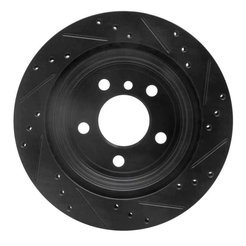 R1 Concepts R1 06-20 BMW 328I Rear Left Drilled & Slotted Black Brake Rotor