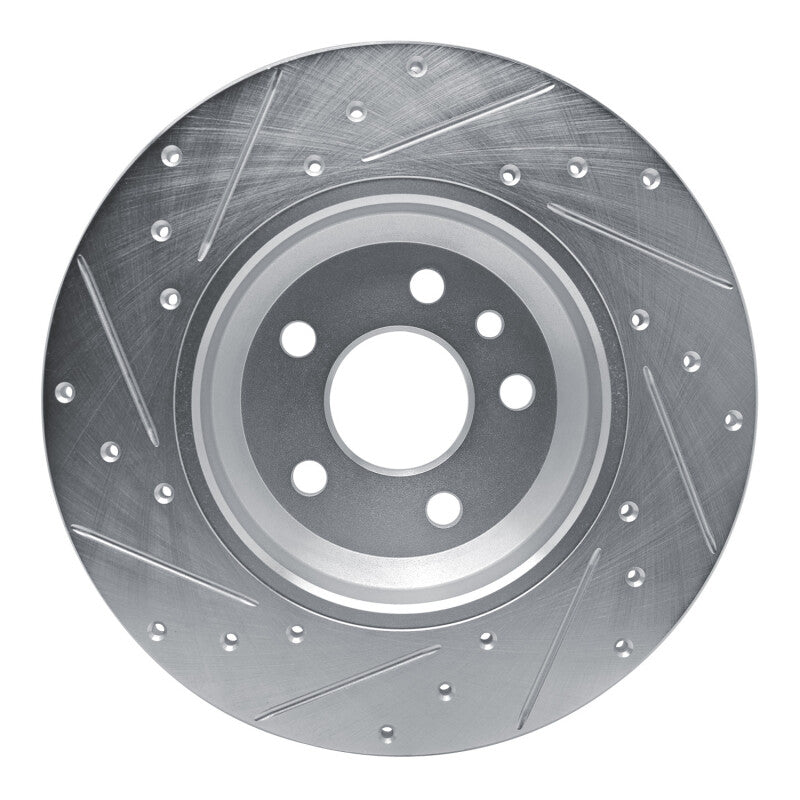 R1 Concepts R1 20-22 Jaguar E-Pace Rear Right Drilled & Slotted Silver Brake Rotor
