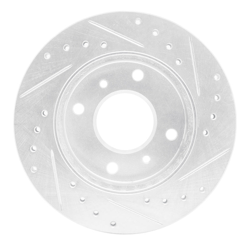 R1 Concepts R1 89-96 Nissan 240SX Front Left Drilled & Slotted Silver Brake Rotor