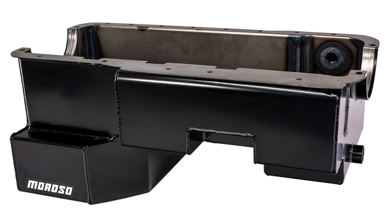 Moroso Ford 351W (w/Rear Sump & Billet End Seals) Power Pouch Wet Sump 7qt 9in Steel Oil Pan