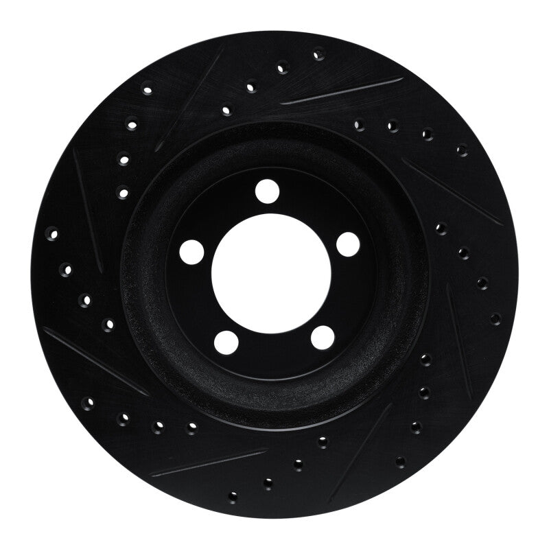 R1 Concepts R1 65-72 Dodge Dart Front Right Drilled & Slotted Black Brake Rotor