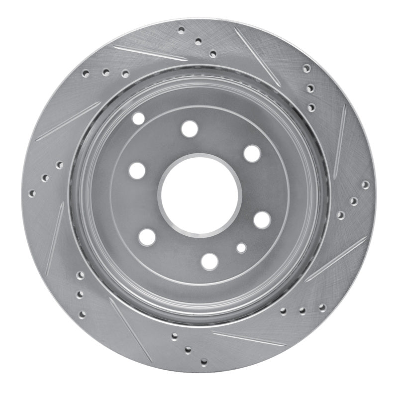 R1 Concepts R1 07-17 Buick Enclave Rear Left Drilled & Slotted Silver Brake Rotor