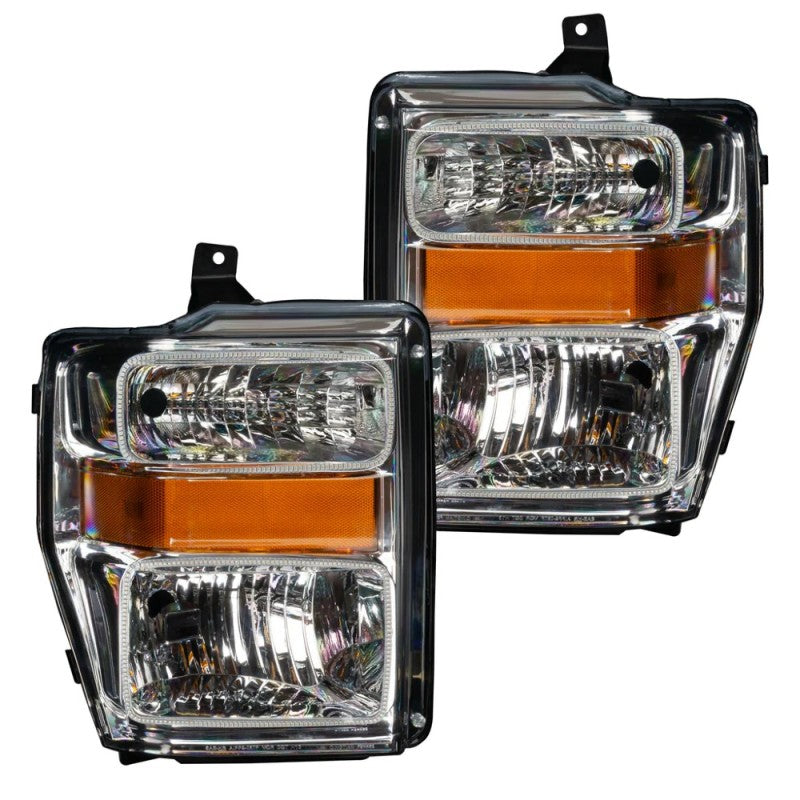 ORACLE Lighting Oracle 08-10 Ford F250 Pre-Assembled Halo Headlights - Chrome Housing - w/ BC1 Controller