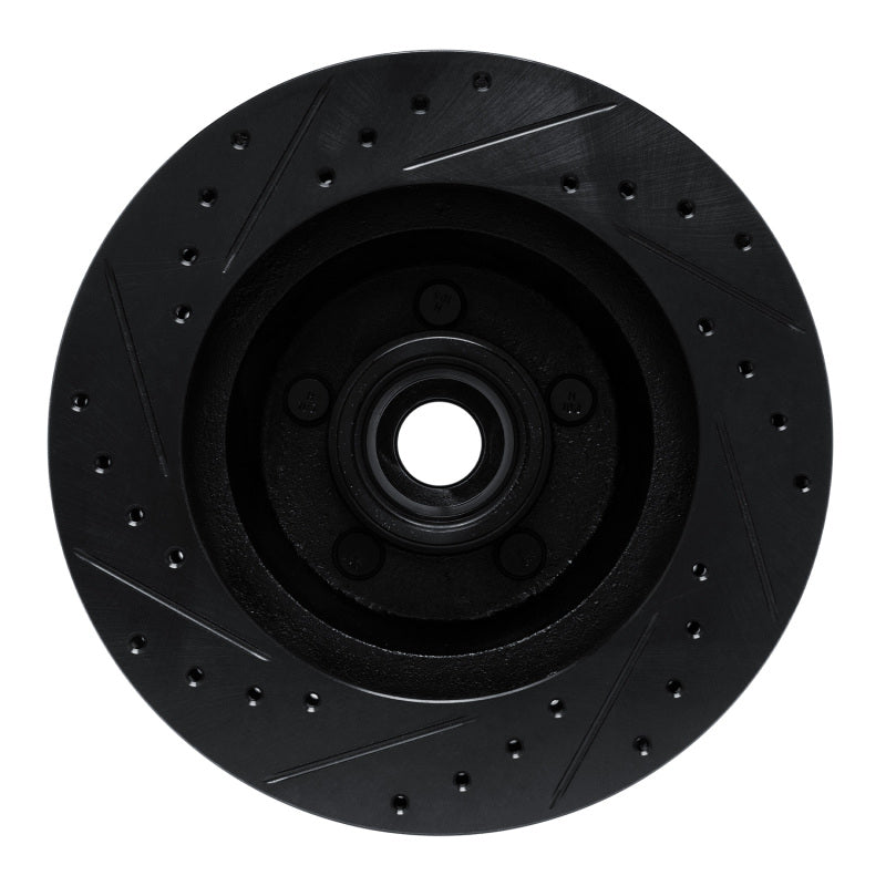 R1 Concepts R1 74-84 Chrysler Imperial Front Right Drilled & Slotted Black Brake Rotor