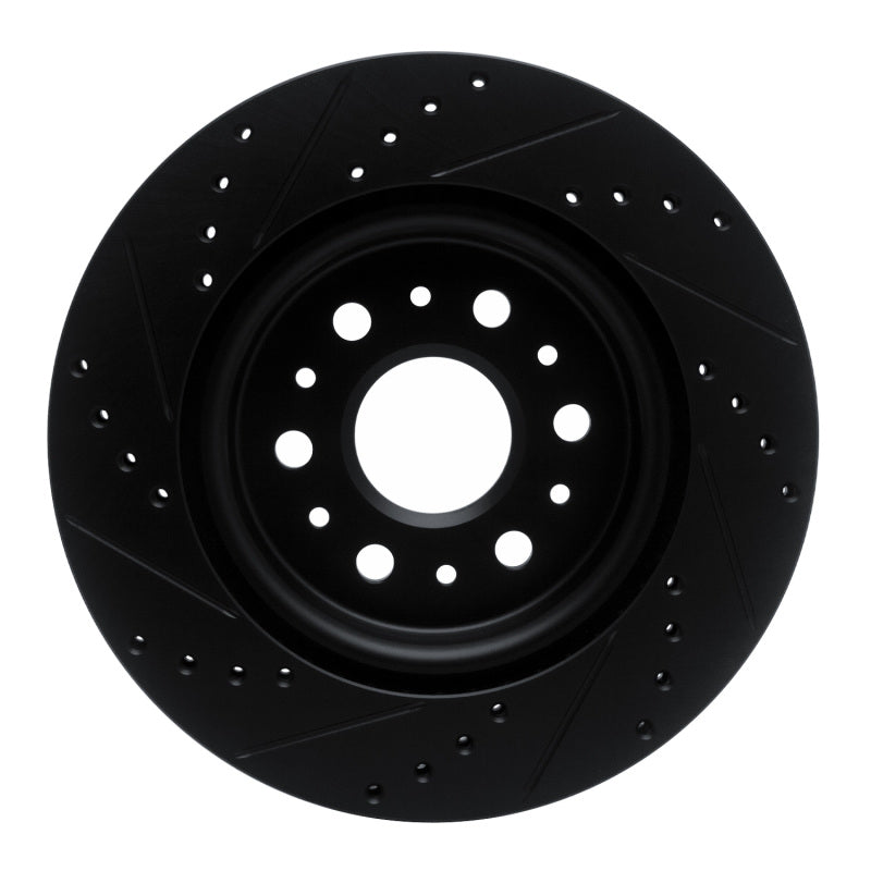 R1 Concepts R1 17-25 Buick Enclave Rear Right Drilled & Slotted Black Brake Rotor