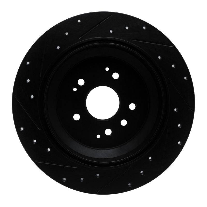 R1 Concepts R1 14-16 Acura MDX Rear Right Drilled & Slotted Black Brake Rotor