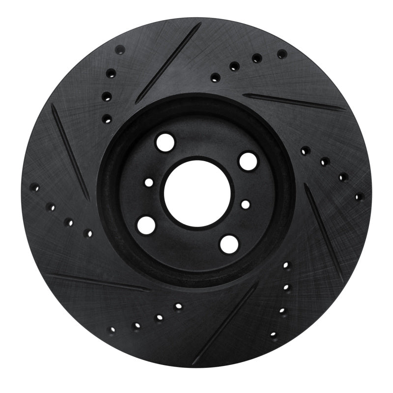 R1 Concepts R1 12-18 Toyota Yaris (USA/Canada) Front Right Drilled & Slotted Black Brake Rotor