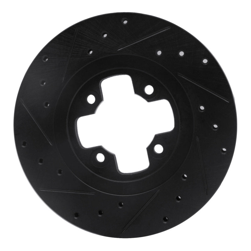 R1 Concepts R1 81-88 Nissan Maxima Front Right Drilled & Slotted Black Brake Rotor