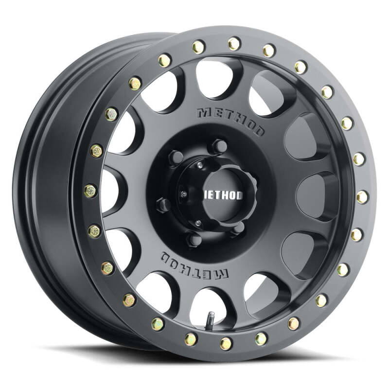 Method Wheels Method MR105 V3 Beadlock 17x9 -38mm Offset 8x6.5 130.81mm CB Matte Black Wheel w/ BH-H24125