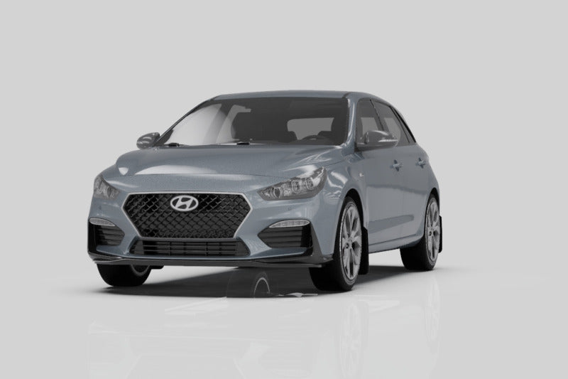 Rally Armor 19-21 Hyundai Elantra GT N Line/i30 Black UR Mud Flap w/White Logo