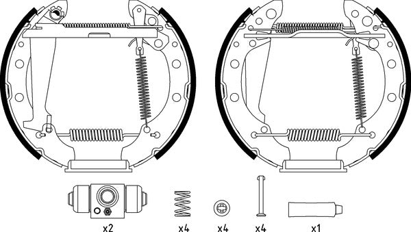 Mintex MSP422 Brake Shoe Set Shoe Kit Pro